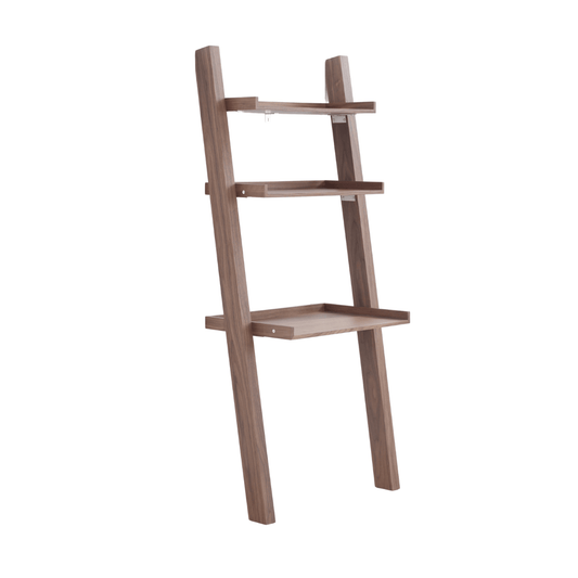 Noah Modern Ladder Shelf in Walnut Veneer- Stylish and Functional