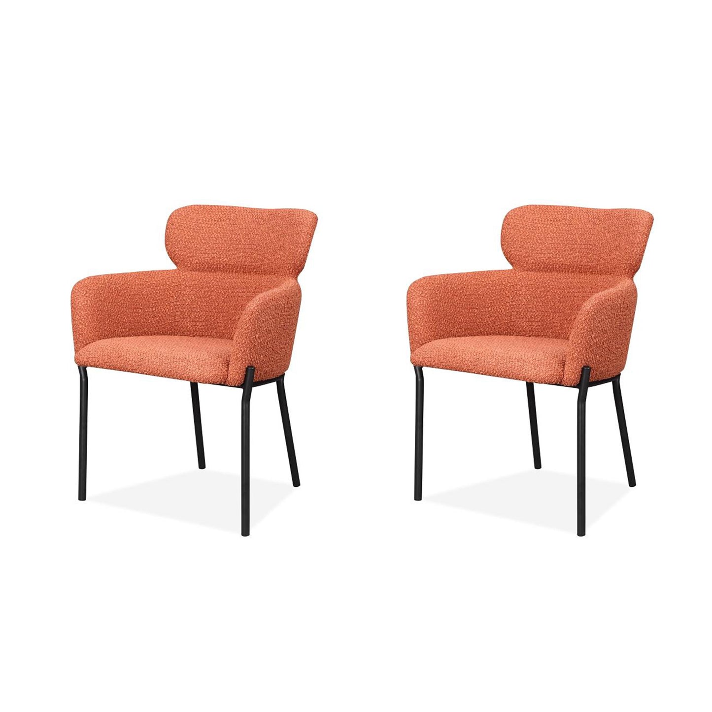 2 Dakota Dining Chair in Orange Fabric