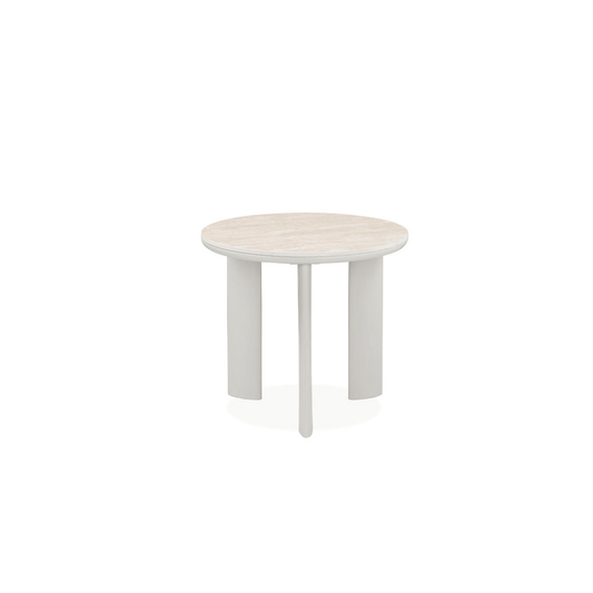 Riffa Side Table (40cm) in Cream Sintered Stone