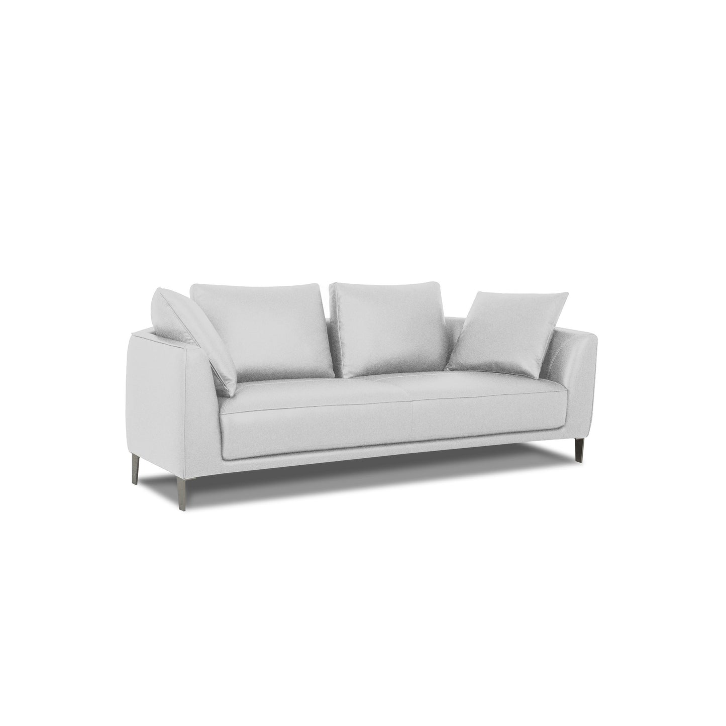 Ready Stock: Angelo 2.5 Seater Compact Stationary Light Grey Fabric Sofa