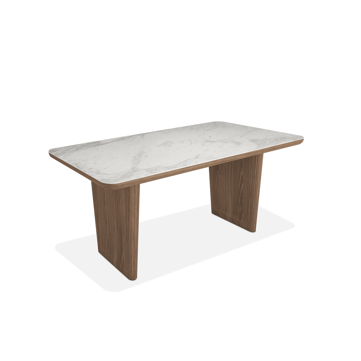 Nico Ceramic Dining Table with Walnut Veneer Edges & Legs (160cm)
