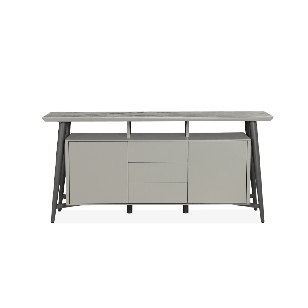 Pearl Sideboard (160cm) in Grey Ceramic with Metal Legs