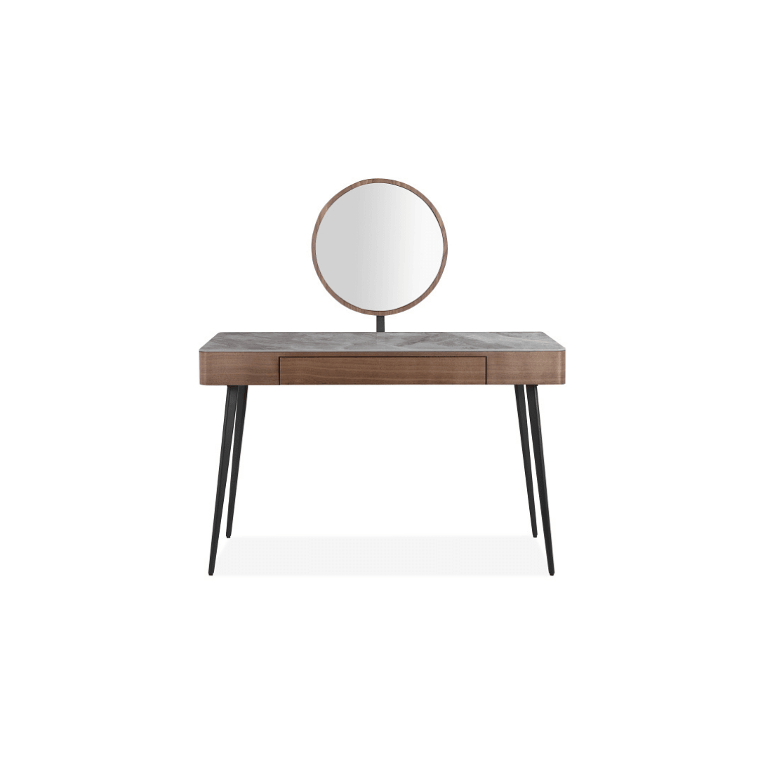 Dublin Grey Ceramic Dresser in Walnut Veneer