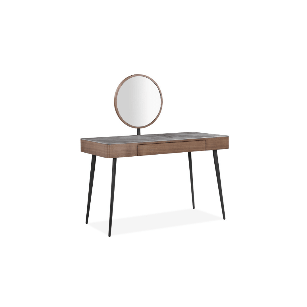 Dublin Grey Ceramic Dresser in Walnut Veneer