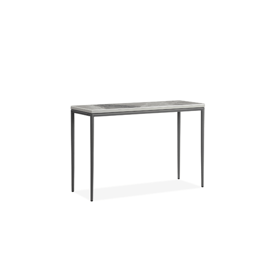 Pearl End Table (82cm) in Grey Ceramic with Metal Legs