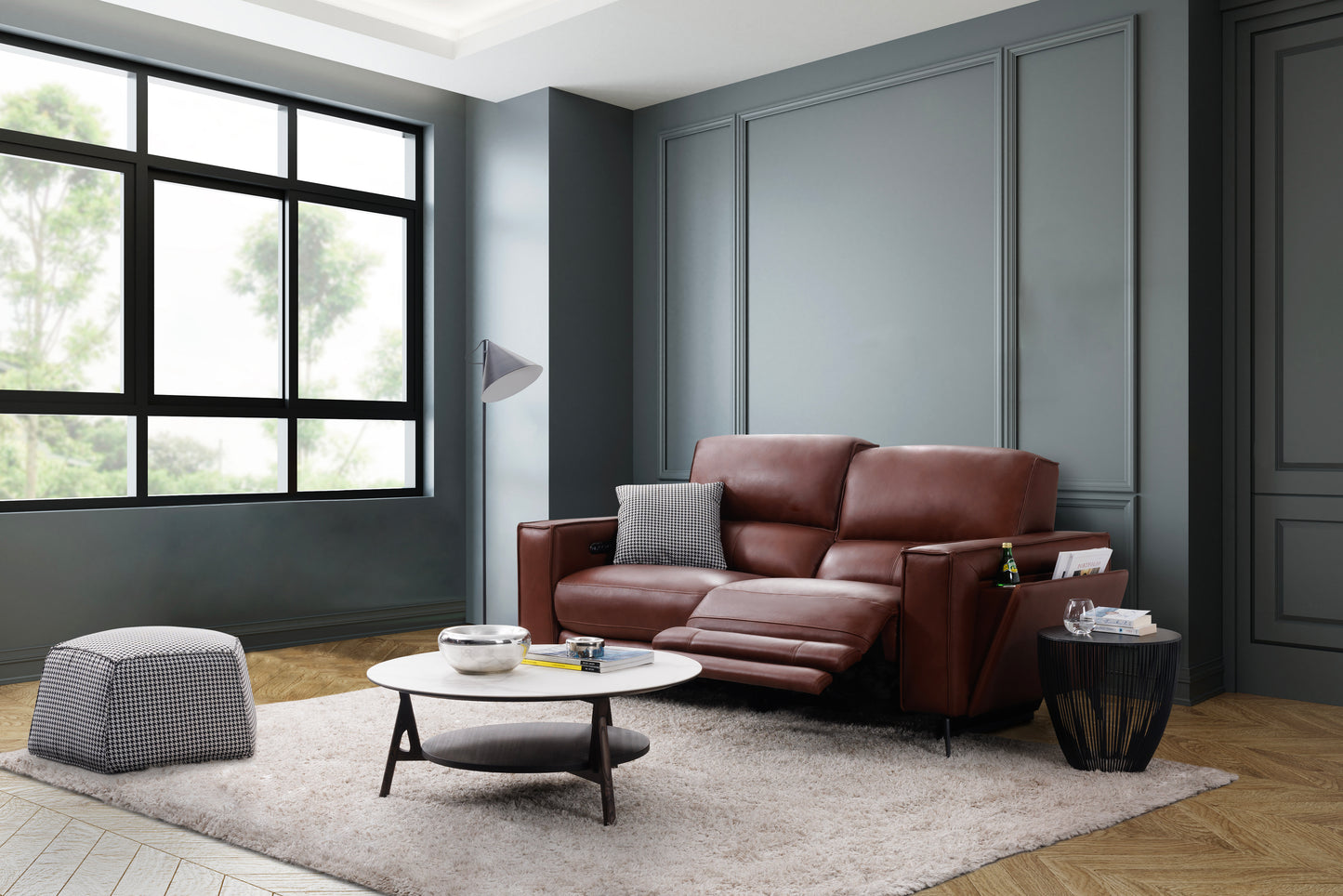 Santa 2.5 Seater Power Recliner Storage Sofa in Leather or Fabric - Custom Order
