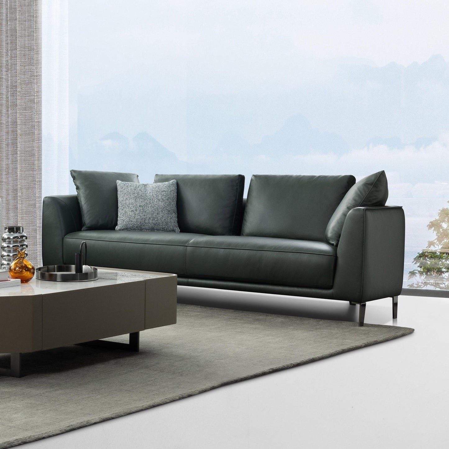 Ready Stock: Angelo 2.5 Seater Compact Stationary Grey Fabric Sofa