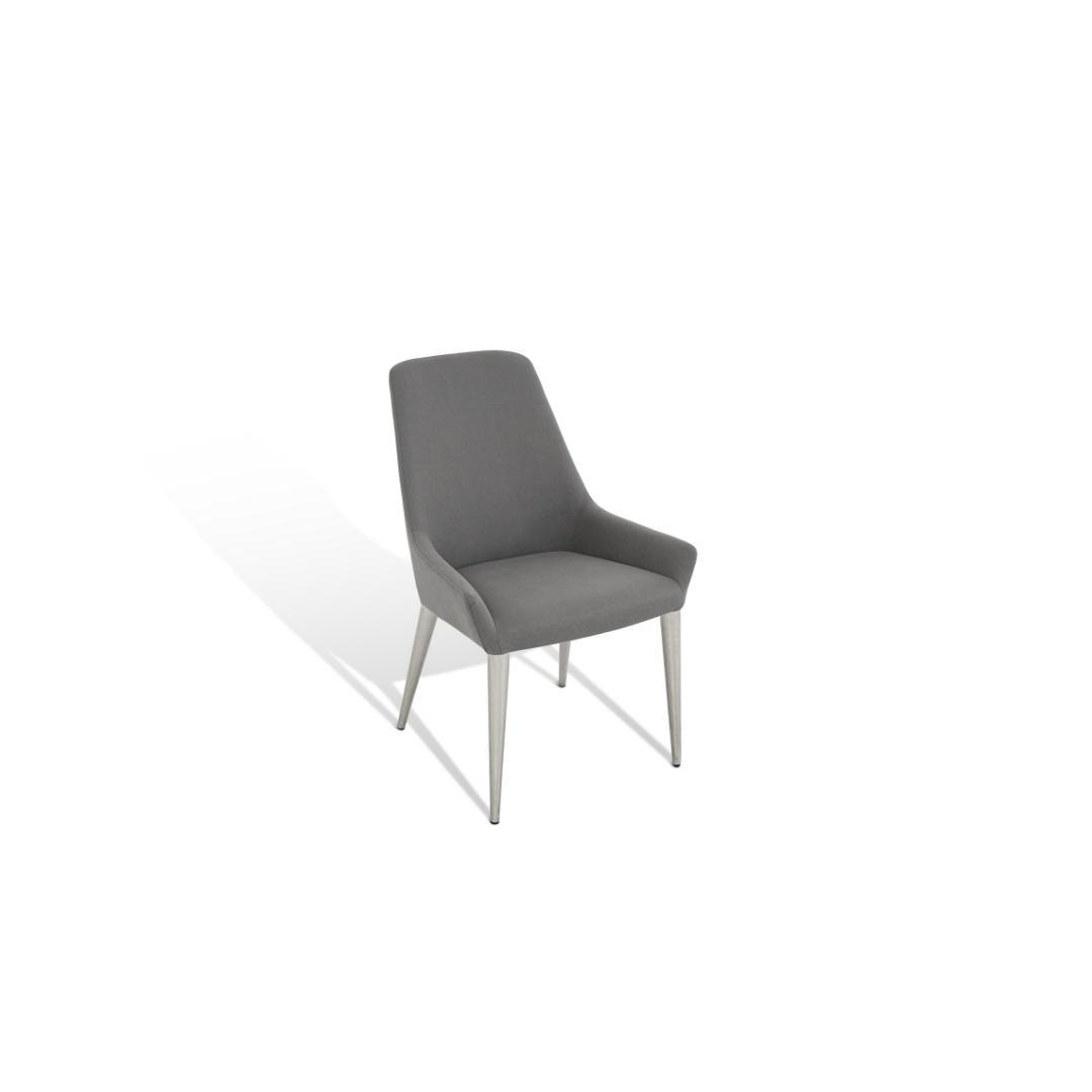 Any 2 for $299: Seville Dining Chair in Grey Fabric & Stainless Steel Finish