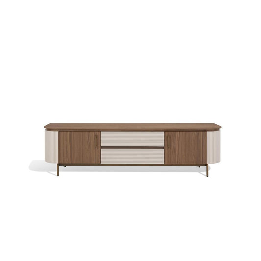 Verona TV Console Unit (210cm) in Walnut & Copper Finish