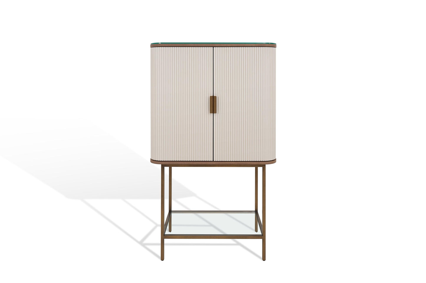 Verona Bar Console in Walnut & Copper Finish