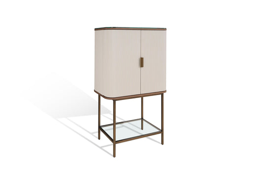 Verona Bar Console in Walnut & Copper Finish