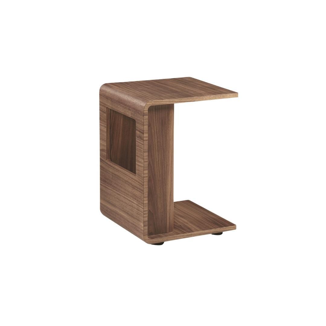 Woodstock Side Table in Walnut Veneer with Storage