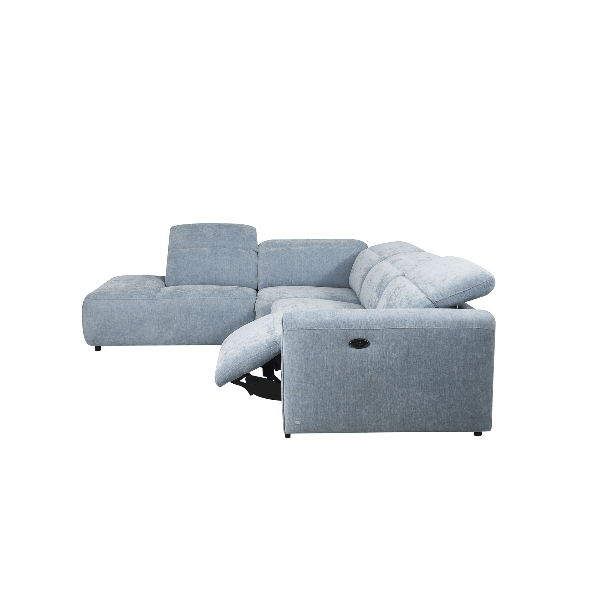 Calm Modular Recliner Sofa in Powder Blue Fabric - HomesToLife