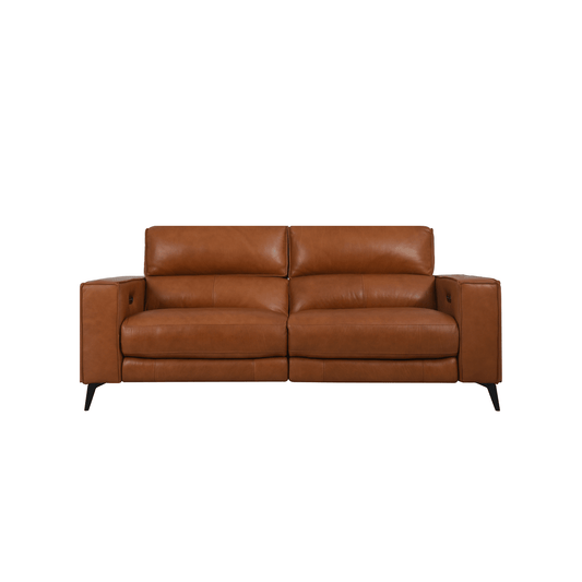 Santa Double Power Recliner Storage Sofa, Vintage Brown Leather - HomesToLife