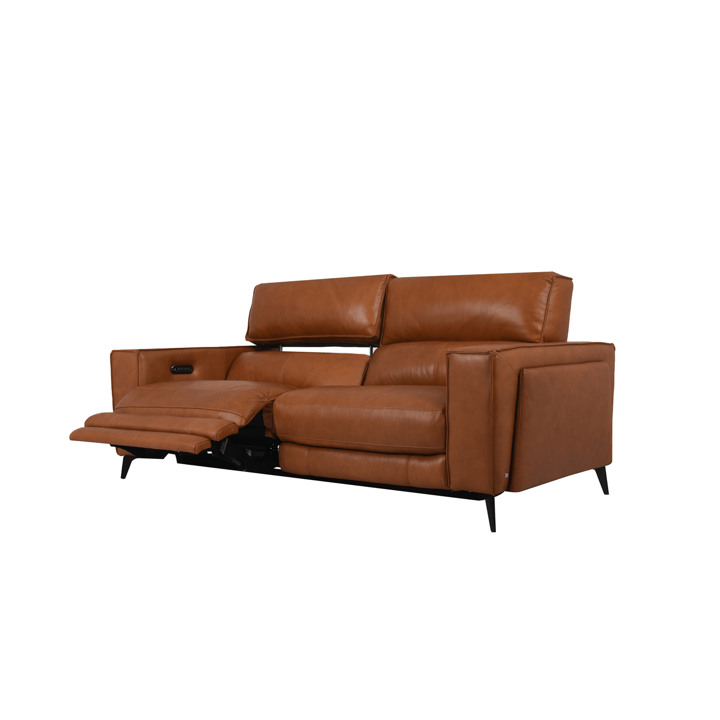 Santa Double Power Recliner Storage Sofa, Vintage Brown Leather - HomesToLife