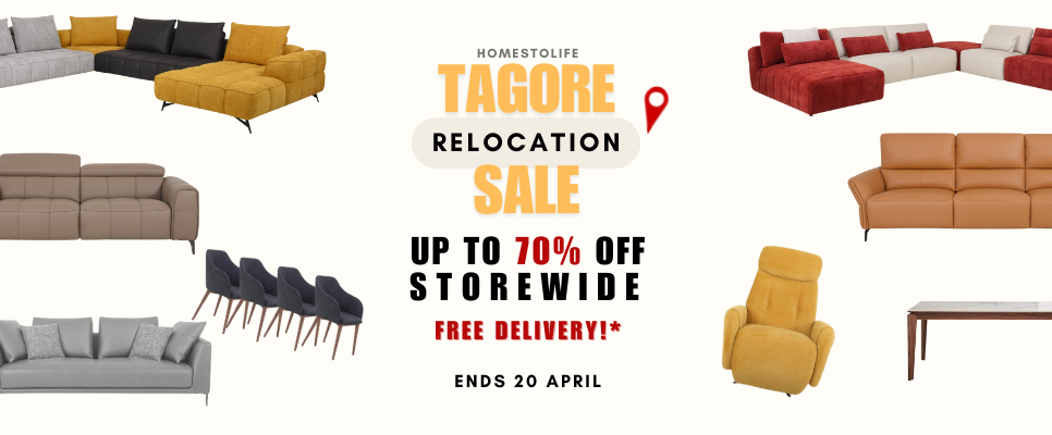Tagore Relocation Sale – Up to 70% + Extra 8% OFF Clearance Sofas!