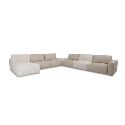 Dahlia Modular Powered footrest Sofa in Fabric or Leather - Custom Order