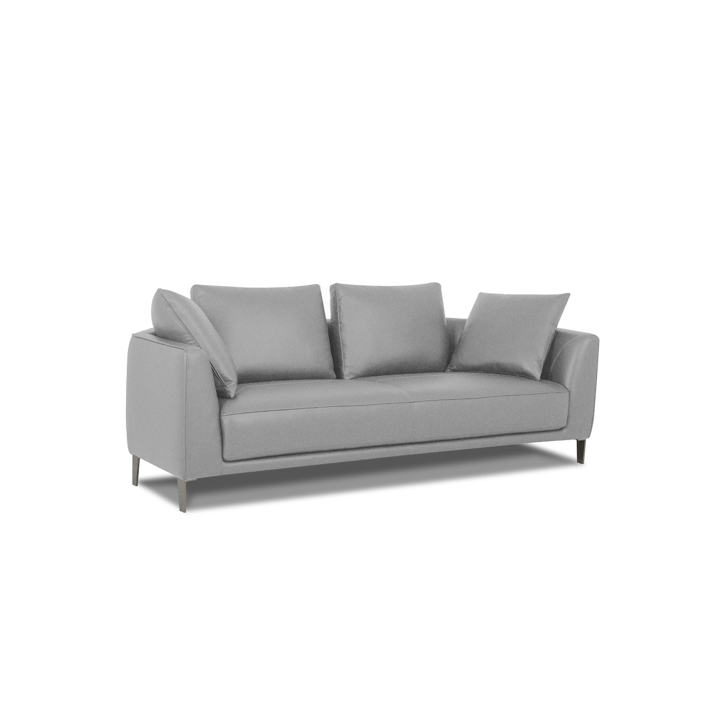 Ready Stock: Angelo 2.5 Seater Compact Stationary Light Grey Fabric Sofa