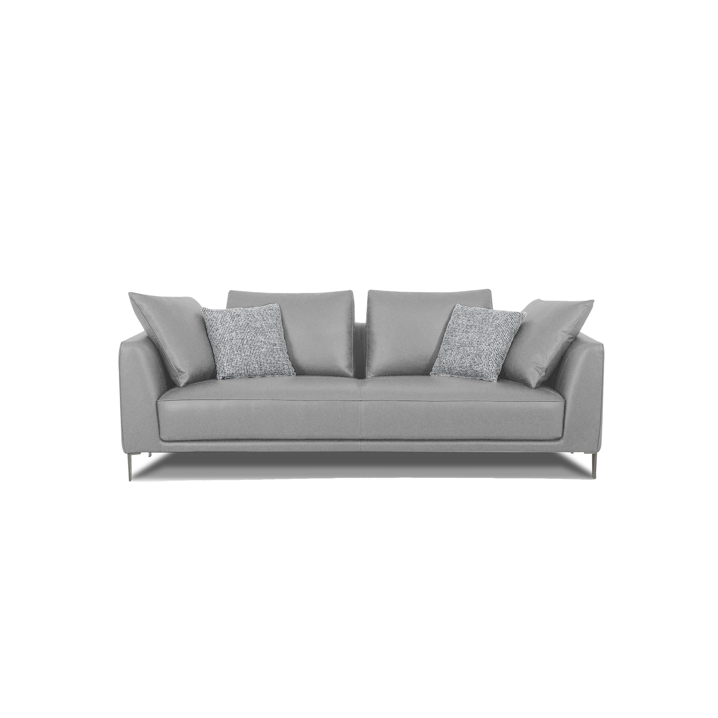 Ready Stock: Angelo 2.5 Seater Compact Stationary Light Grey Fabric Sofa