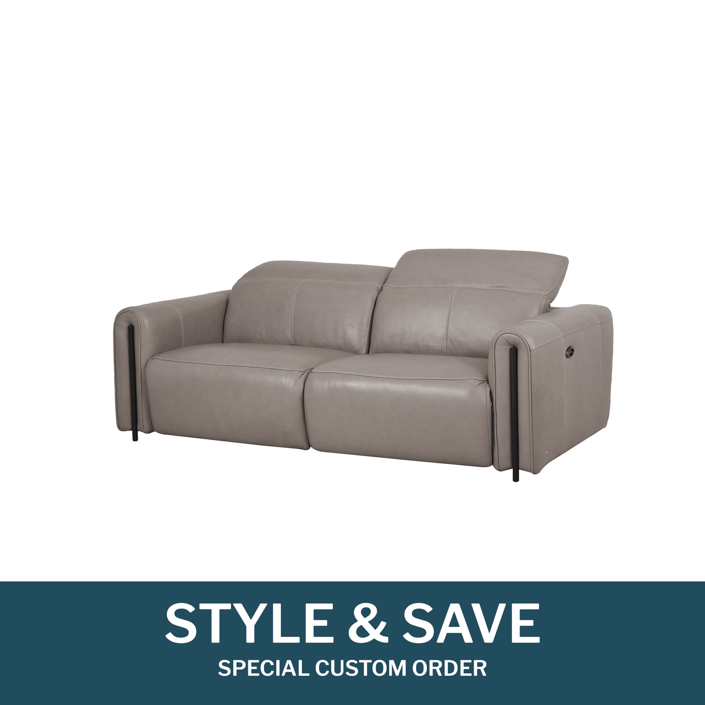 Style & Save - Calm 2.5-Seater Recliner Sofa in Leather or Fabric