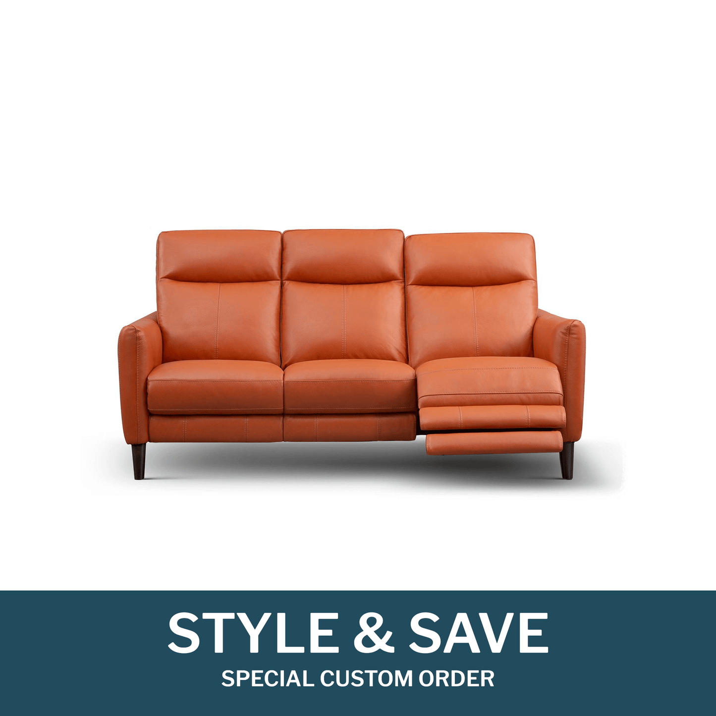 Style & Save - Crux 3-Seater Sofa with 2 Recliners in Leather or Fabric