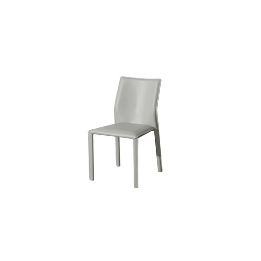 Saddle Dining Chair in Light Grey Saddle Leather