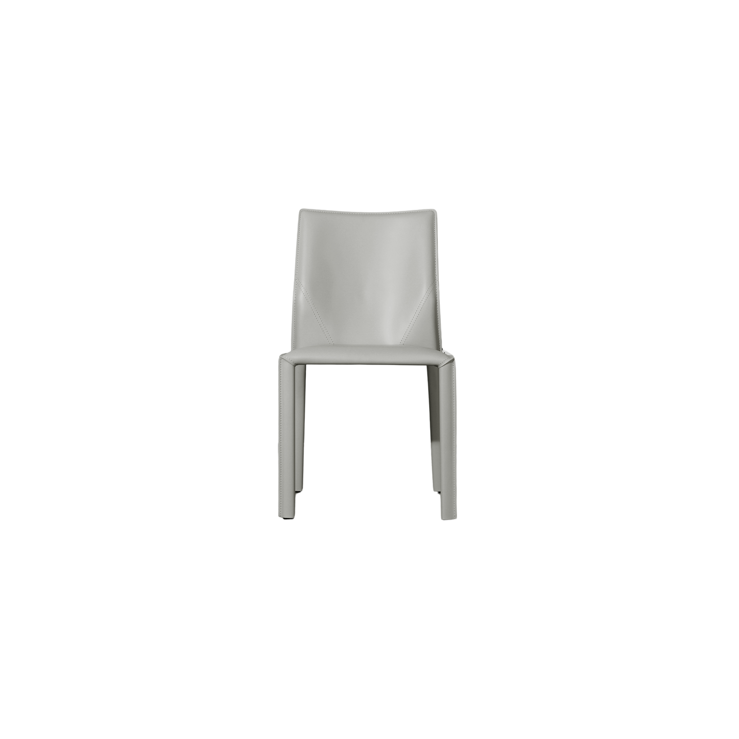 Saddle Dining Chair in Light Grey Saddle Leather