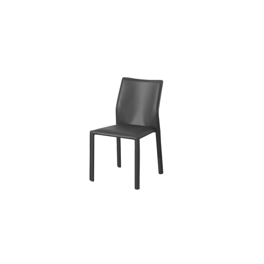 Saddle Dining Chair in Dark Grey Saddle Leather