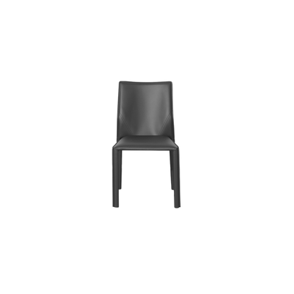 Saddle Dining Chair in Dark Grey Saddle Leather