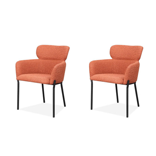 2 Dakota Dining Chair in Orange Fabric