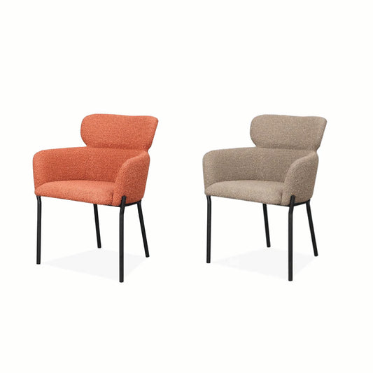 2 Dakota Dining Chair ( 1 Light Brown, 1 Orange Fabric )