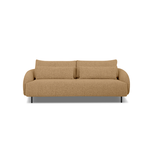 Ready Stock: Bella Compact 2.5 Seater Lift-up Backrest Sofa in Brown Fabric