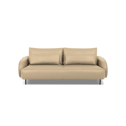 Ready Stock: Bella Compact 2.5 Seater Lift-up Backrest Sofa in Beige Leather