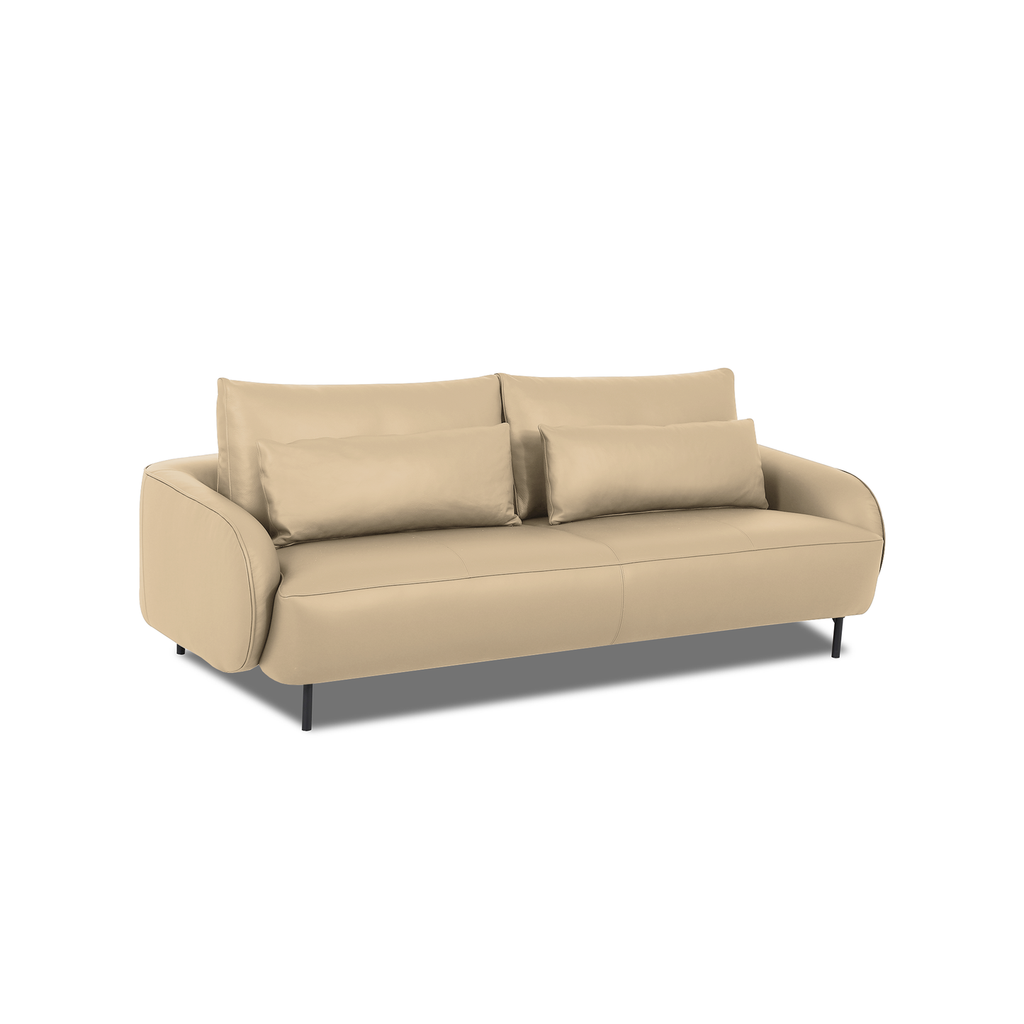 Ready Stock: Bella Compact 2.5 Seater Lift-up Backrest Sofa in Beige Leather