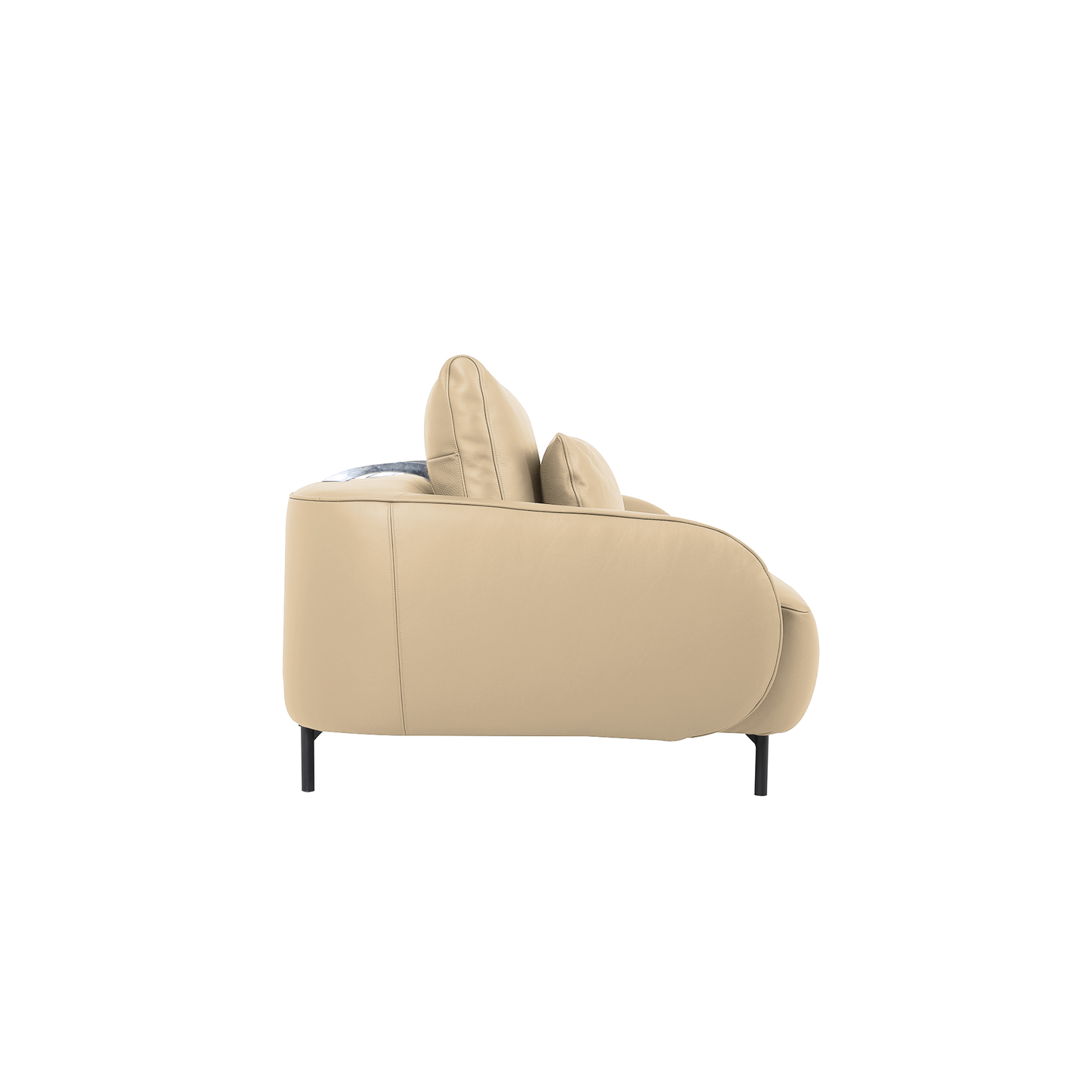 Ready Stock: Bella Compact 2.5 Seater Lift-up Backrest Sofa in Beige Leather