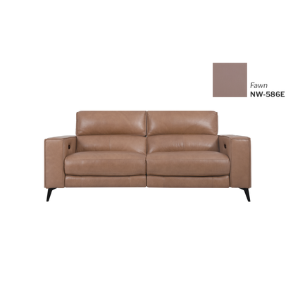 Ready Stock: Santa 2.5 Seater Recliner Sofa in Light Beige Leather