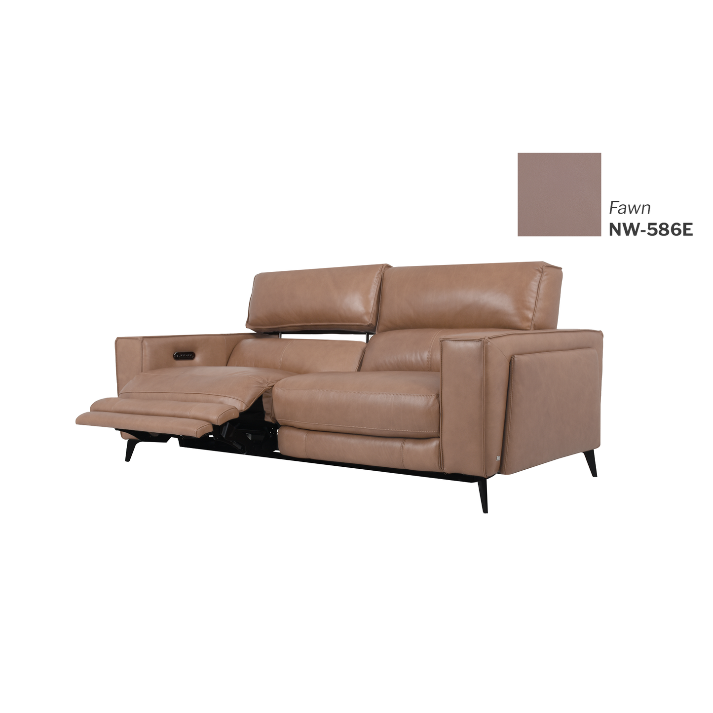 Ready Stock: Santa 2.5 Seater Recliner Sofa in Light Beige Leather