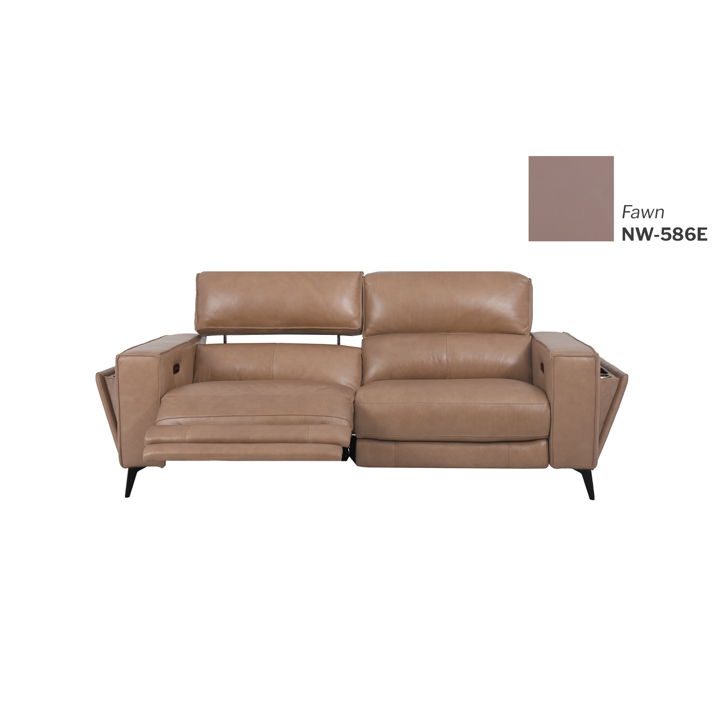 Ready Stock: Santa 2.5 Seater Recliner Sofa in Light Beige Leather