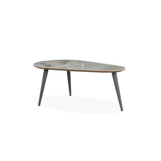 Dublin Grey Ceramic Coffee Table with Metal Legs