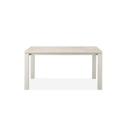 Riffa Ceramic Dining Table in Cream Sintered Stone Top (150cm)