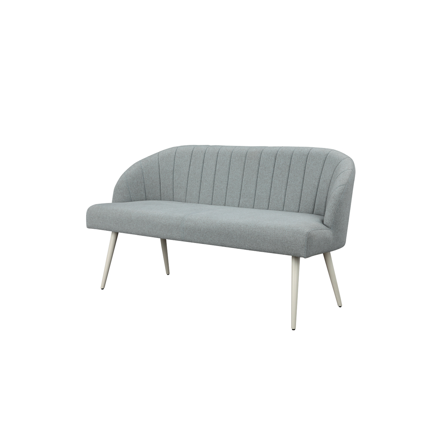 Riffa Dining Bench (150cm) in Blue Fabric and Metal Legs