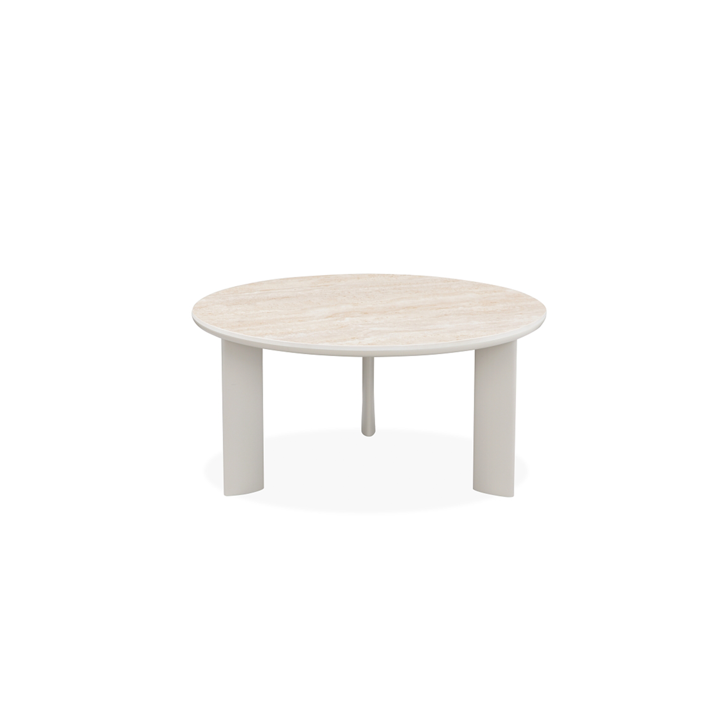 Riffa Coffee Table (80cm) in Cream Sintered Stone