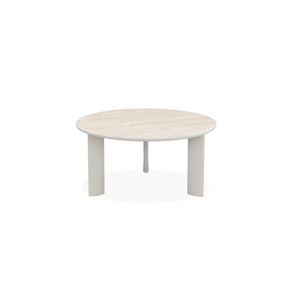 Riffa Coffee Table (80cm) in Cream Sintered Stone