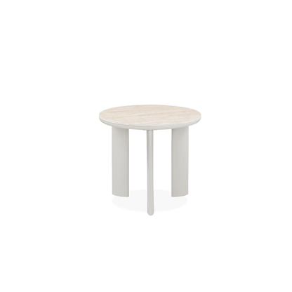 Riffa Side Table (40cm) in Cream Sintered Stone