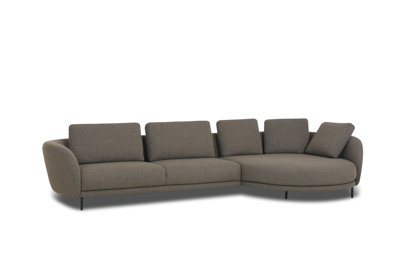 Carre 2.5 L-Shape Sofa in Dark Grey Fabric