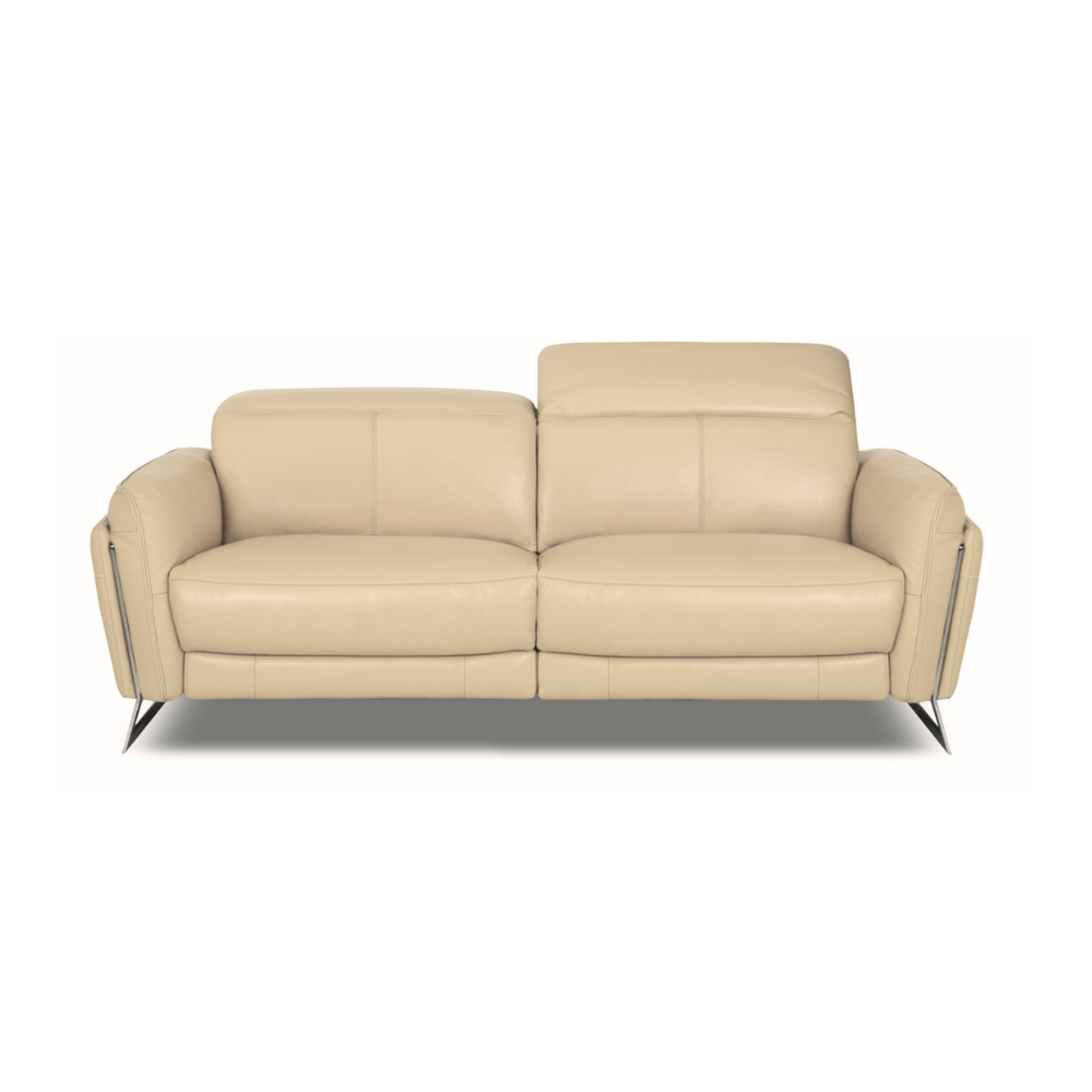 2 seater cream best sale leather recliner sofa