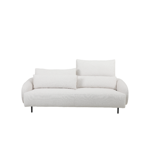 Ready Stock: Bella 2.5 Seater Lift-up Backrest Sofa in White Fabric