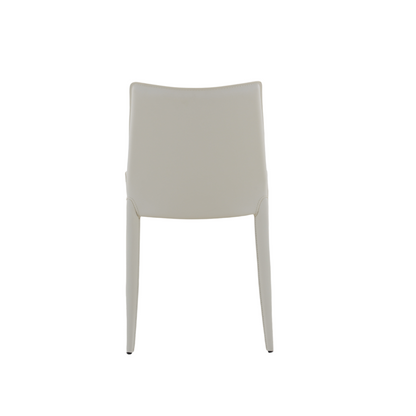 Elliot Dining Chairs in Beige Leather - Minimalist Charm and Durability