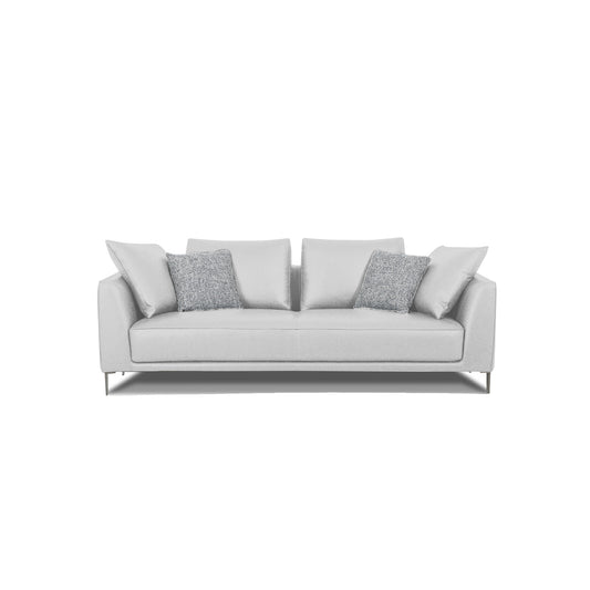 Ready Stock: Angelo 2.5 Seater Compact Stationary Light Grey Fabric Sofa