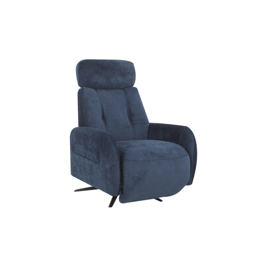 Ready Stock: Bruce Recliner Armchair in Navy Blue Fabric